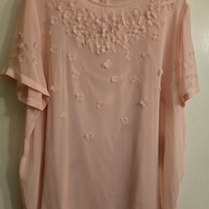 NWT Liz Claiborne Soft Pink Floral Blouse